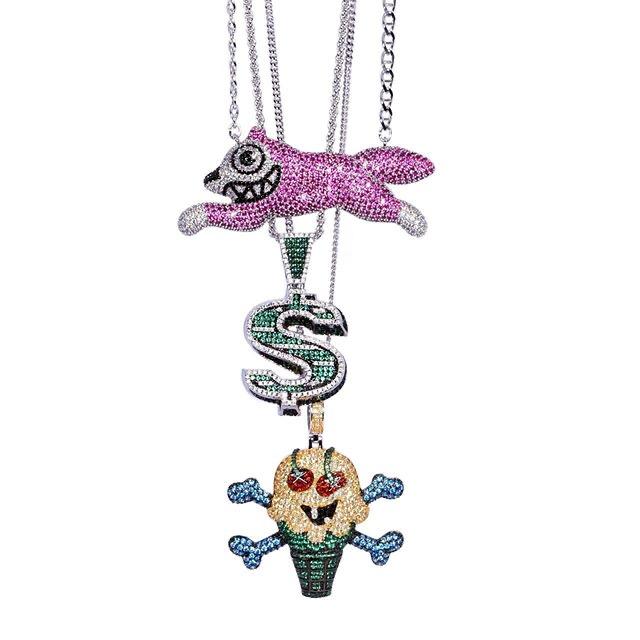 bbc icecream nigo bbc dog pendant necklace chain diamond ifandco gh00o00st 
