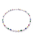 Pharrell Williams grills are studded with sapphires, rubies and emeralds. INFINITY GAUNTLETS jewelry diamond choker jacob & co short necklace gemstone heart Gabby Elan Jewelry infinity stone grillz grill grills