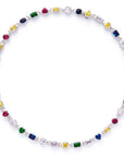Pharrell Williams grills are studded with sapphires, rubies and emeralds. INFINITY GAUNTLETS jewelry diamond choker jacob & co short necklace gemstone heart Gabby Elan Jewelry infinity stone grillz grill grills