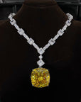 Beyoncé's Tiffany & Co diamond necklace is worth $30 million harpersbazaar.com tiffany yellow diamond necklace beyonce' from The 128-carat yellow diamond was worn by Hepburn during the Breakfast At Tiffany's press tour in 1961, and was seen again on Lady Gaga
