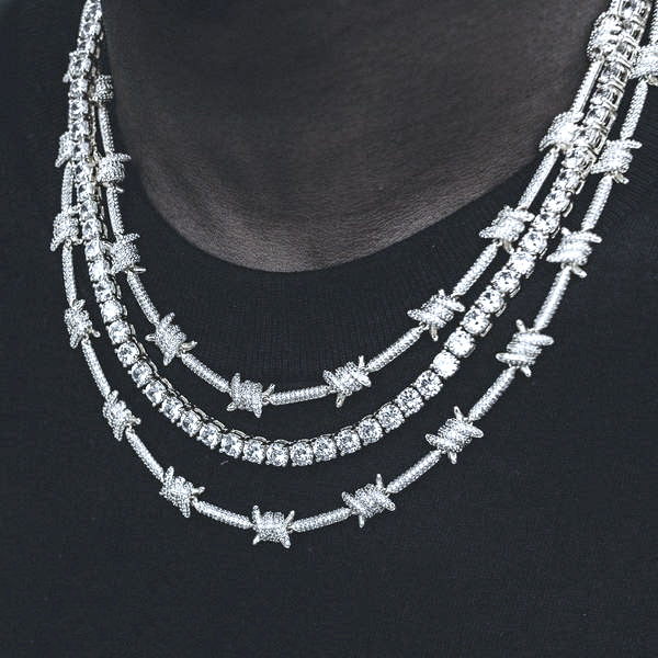 Iced Barbed Wire Necklace link chain shopgld gldshop ifandco travis scott