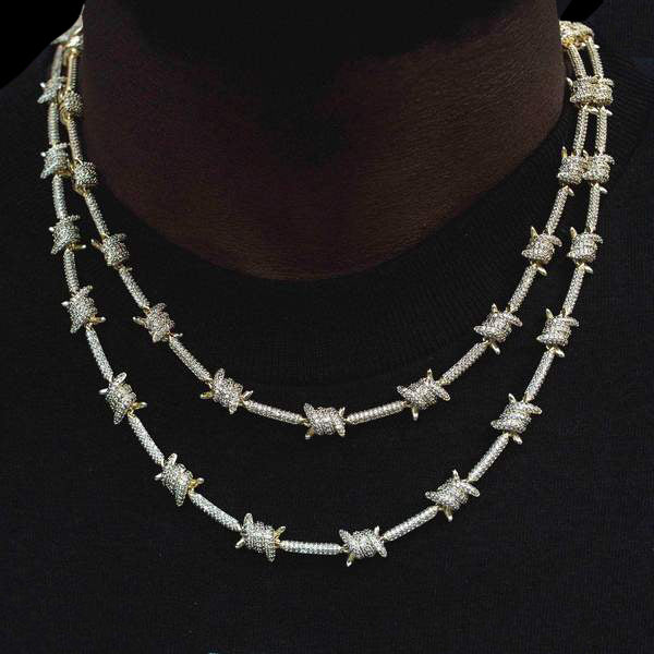 Iced Barbed Wire Necklace link chain shopgld gldshop ifandco travis scott