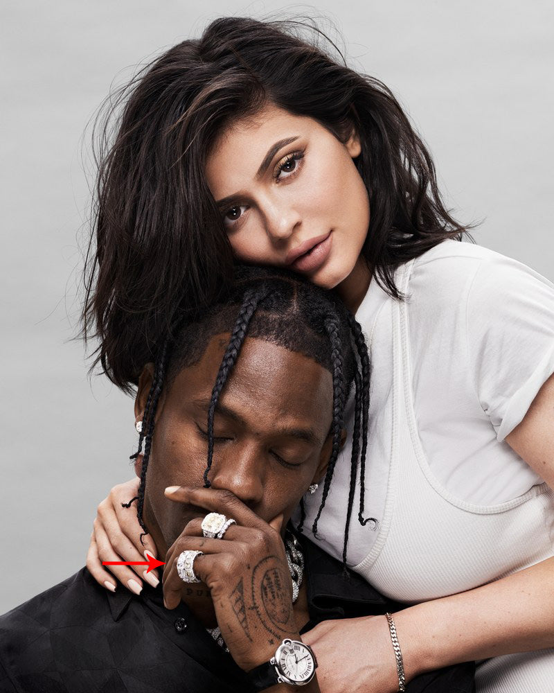 Kylie Jenner Travis Scott GQ quiz eternity ring kylie ring diamond silver white gold