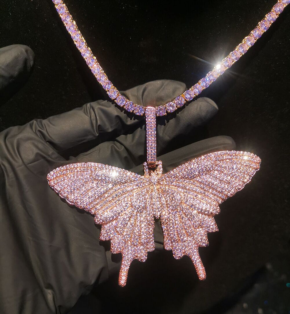 Kylie Jenner Butterfly Coupe pendant necklace chain diamond asap mob awge icebox