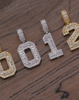 Custom number baguette pendant necklace chain dialmond fully iced instagram famous rapper jewelry hip hop top jewelers 