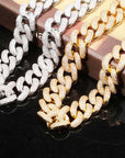 20mm cuban link necklace bracelet fully iced micro pave diamond travis scott playboi carti asap rocky ian connor vlone vvs