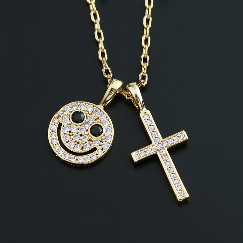 EYEFUNNY smiling face pendant necklace chain diamond vvs アイファニー POGGY KIM JONES VIRGIL JBALVIN
