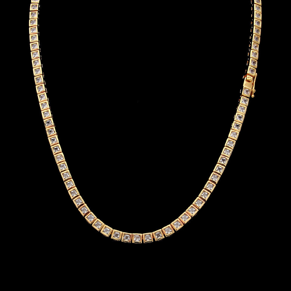 diamond princess cut tennis link diamond necklace choker chain asap rocky travis scott vlone vvs ifadnco