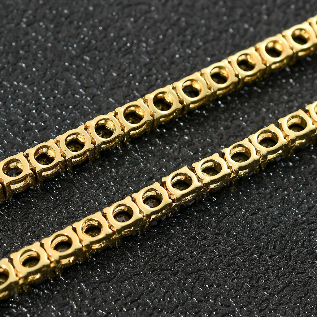 Solitaire Onyx 1 Row Tennis Link Chain Hip Hop Jewelry 4mm diamond tennis link necklace rapper