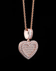 Custom memorial photo necklace chain heart locket baguette charm pendant diamond custom  shopgld