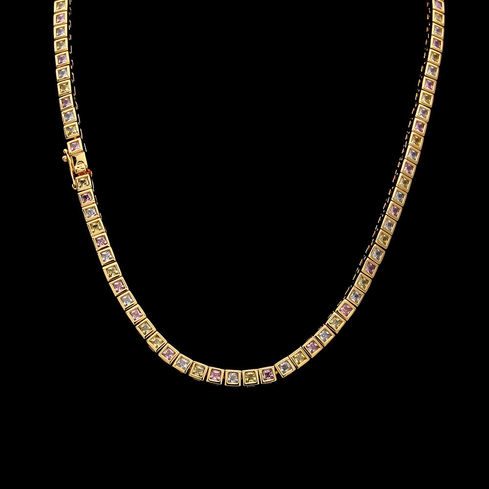 diamond princess cut tennis link diamond necklace choker chain asap rocky travis scott vlone vvs ifadnco