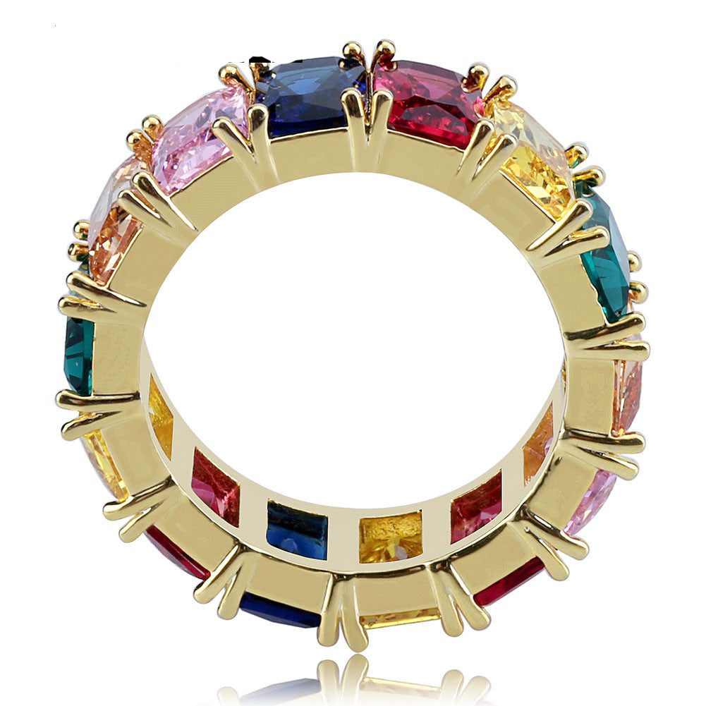 princess cut vvs diamond Eternity Ring custom made ifandco multicolored 