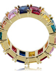 princess cut vvs diamond Eternity Ring custom made ifandco multicolored 