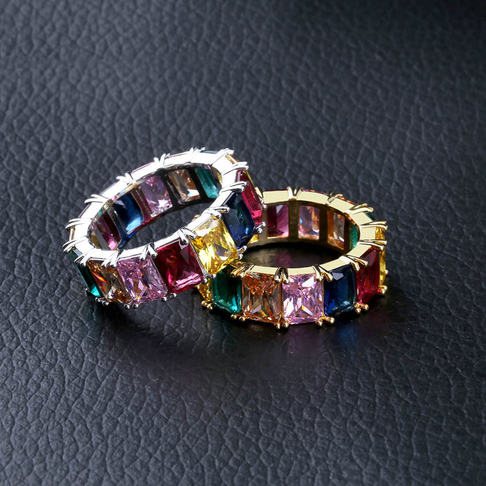 princess cut vvs diamond Eternity Ring custom made ifandco multicolored 
