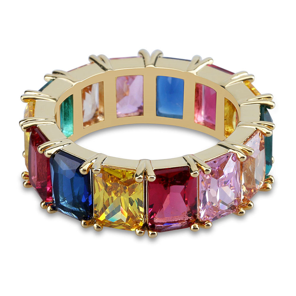 princess cut vvs diamond Eternity Ring custom made ifandco multicolored 