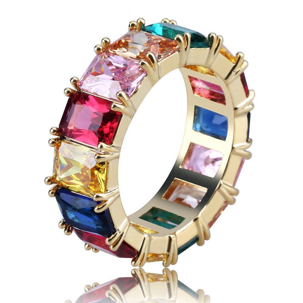 princess cut vvs diamond Eternity Ring custom made ifandco multicolored 