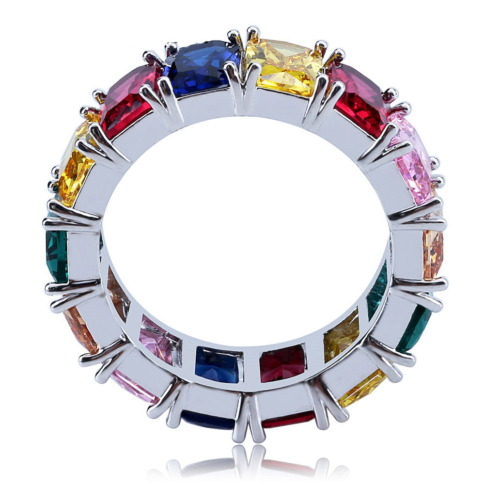princess cut vvs diamond Eternity Ring custom made ifandco multicolored 