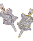 valentines gift rose pedant necklace free matching chain icebox diamond elliot eliantte