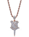 valentines gift rose pedant necklace free matching chain icebox diamond elliot eliantte
