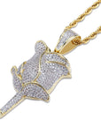 valentines gift rose pedant necklace free matching chain icebox diamond elliot eliantte