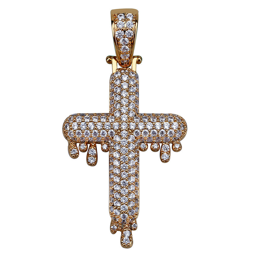 dripping cross pendant necklace chain quavo gifted saweetie icebox diamond ice