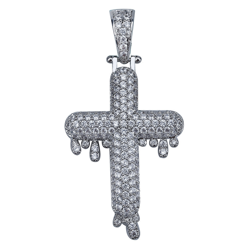 dripping cross pendant necklace chain quavo gifted saweetie icebox diamond ice