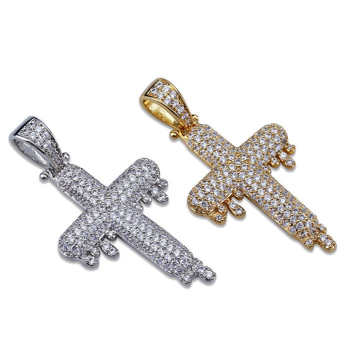 dripping cross pendant necklace chain quavo gifted saweetie icebox diamond ice