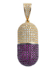 14K Gold Iced Out Detachable Pill Emoji Pendant vvs diamond ifandco shopgld