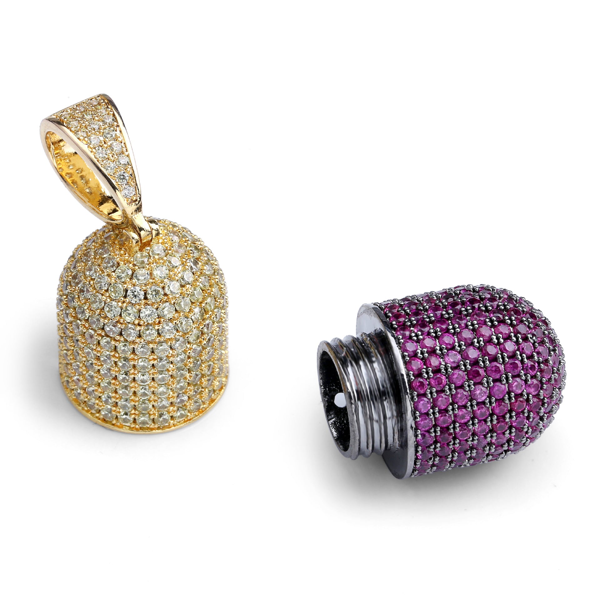 14K Gold Iced Out Detachable Pill Emoji Pendant vvs diamond ifandco shopgld