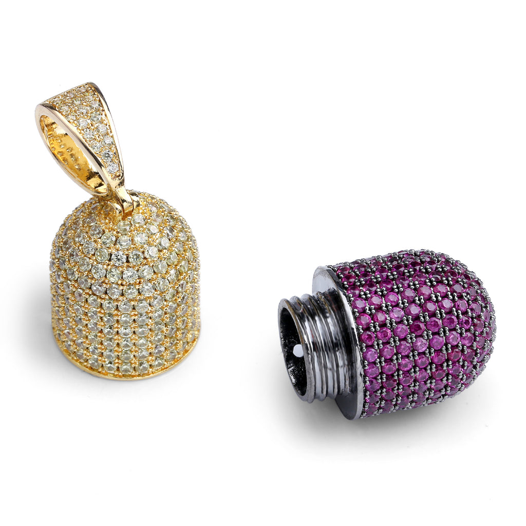 14K Gold Iced Out Detachable Pill Emoji Pendant vvs diamond ifandco shopgld