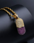14K Gold Iced Out Detachable Pill Emoji Pendant vvs diamond ifandco shopgld