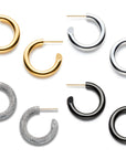 placebo essential hoop earrings silver 925 white gold yellow gold coated 18k diamond