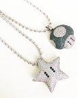 Super mario bro's star pendant necklace ball chain free matching chain ifandco pharrell mushroom