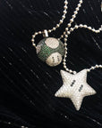 Super mario bro's star pendant necklace ball chain free matching chain ifandco pharrell mushroom