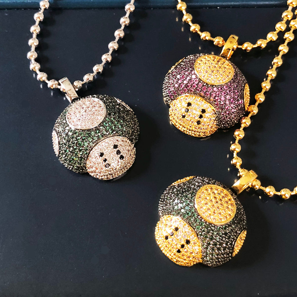 Super mario bro's star pendant necklace ball chain free matching chain ifandco pharrell mushroom