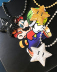Super mario bro's star pendant necklace ball chain free matching chain ifandco pharrell mushroom