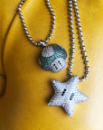 Super mario bro's star pendant necklace ball chain free matching chain ifandco pharrell mushroom