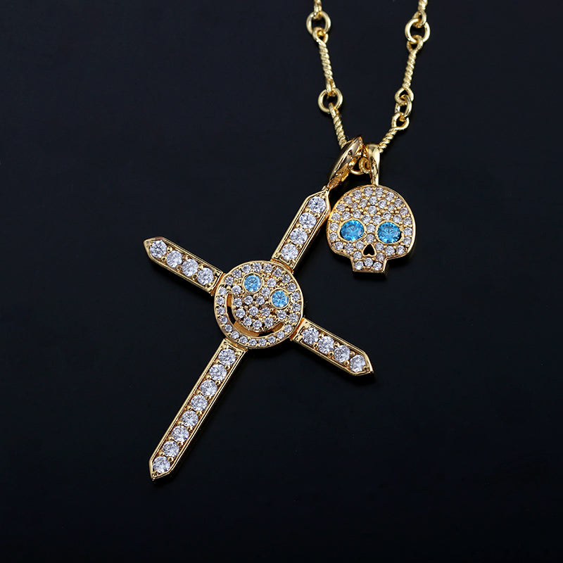EYEFUNNY smiling face pendant necklace chain diamond vvs アイファニー POGGY KIM JONES VIRGIL JBALVIN