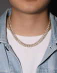 curb cuban link 10mm diamond necklace chain fully iced custom clasp diamond ifandco