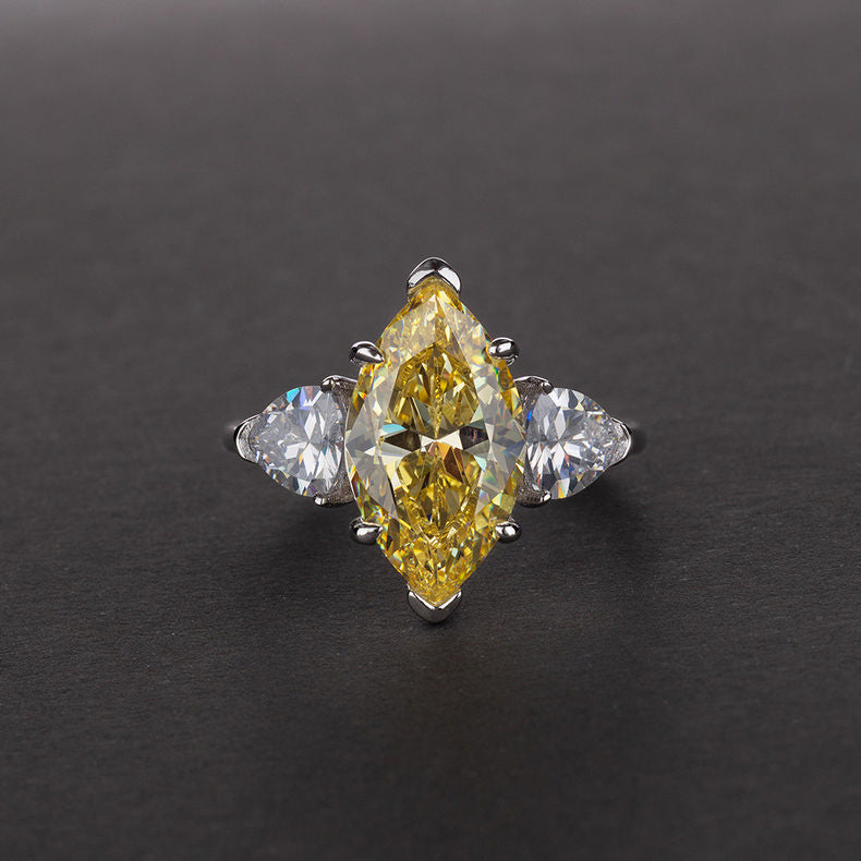 Three Stone Marquise Diamond tourmaline Engagement Rings kylie jenner ring travis scott