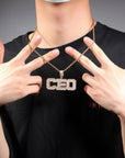 Custom number letter name baguette pendant necklace chain dialmond fully iced instagram famous rapper jewelry hip hop top jewelers