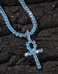 blue topaz Ankh pendant necklace chain diamond tyler the creator asap rocky playboi carti ben baller