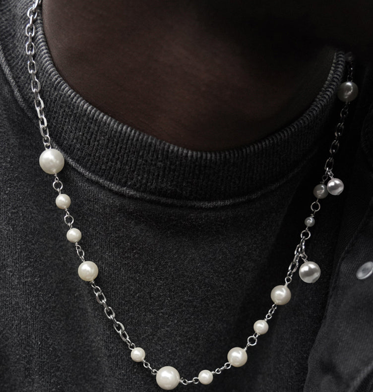 Asap Rocky pearl cuban link necklace chain – Bijouterie Gonin