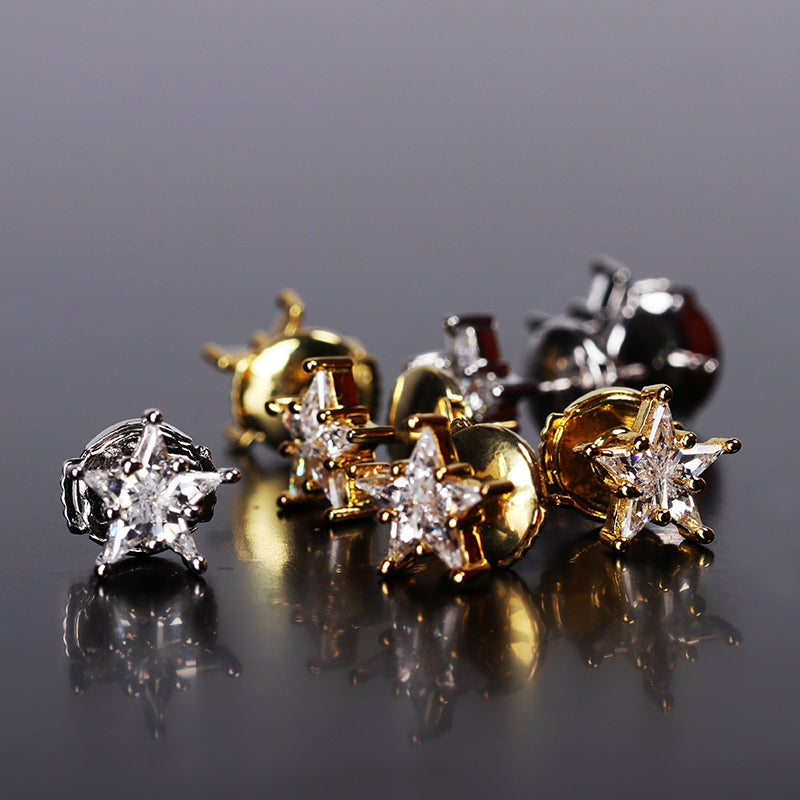 eyefunny star diamond stud earring white gold yellow gold jbalvin nigo