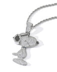 Iced Out diamond Charlie Brown Snoopy pendant necklace with free matching chain included free shipping top rappers jewelry brand urban fashion jewelers shopgld