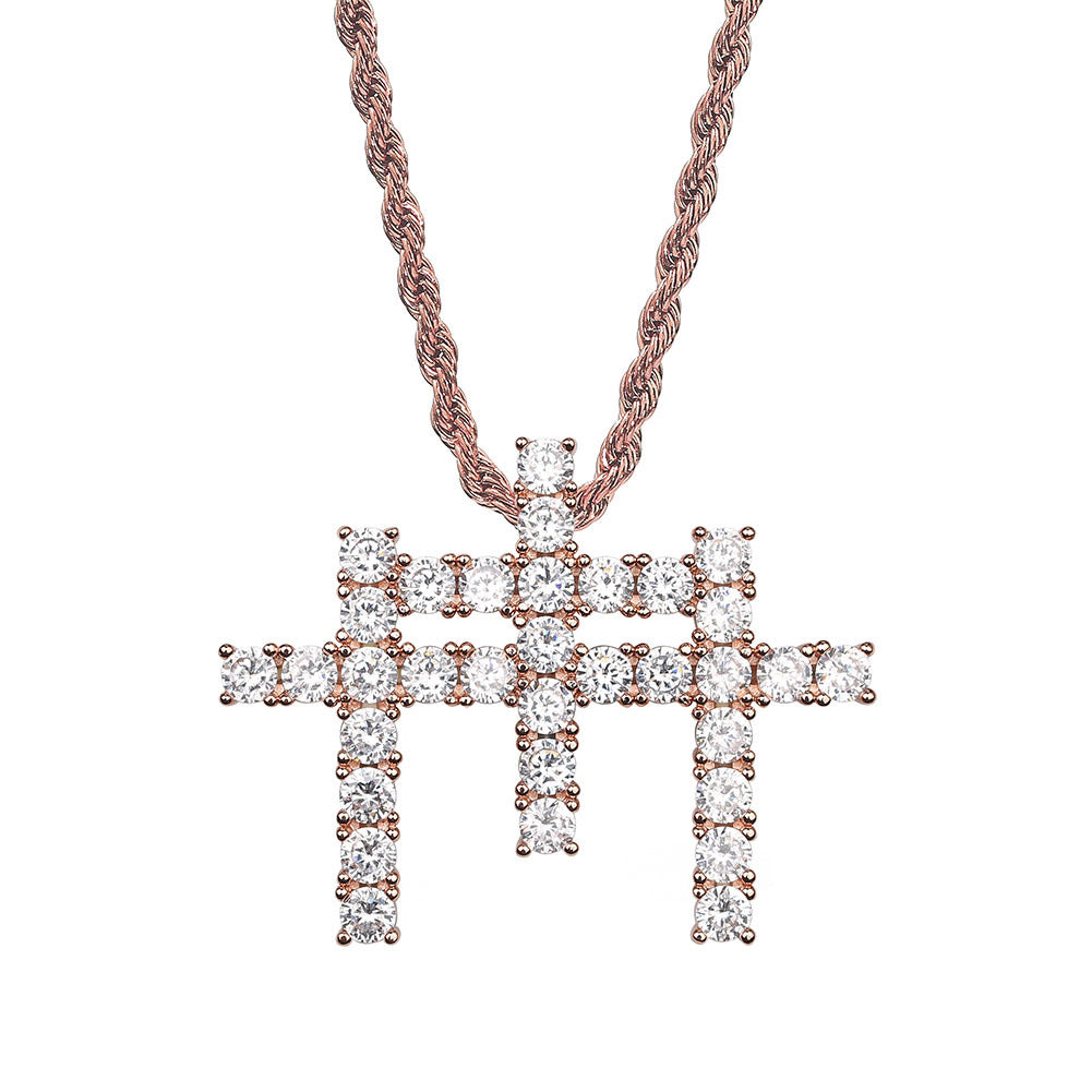 GUNNA cross TRIPLE pendant & necklace with free matching chain included.