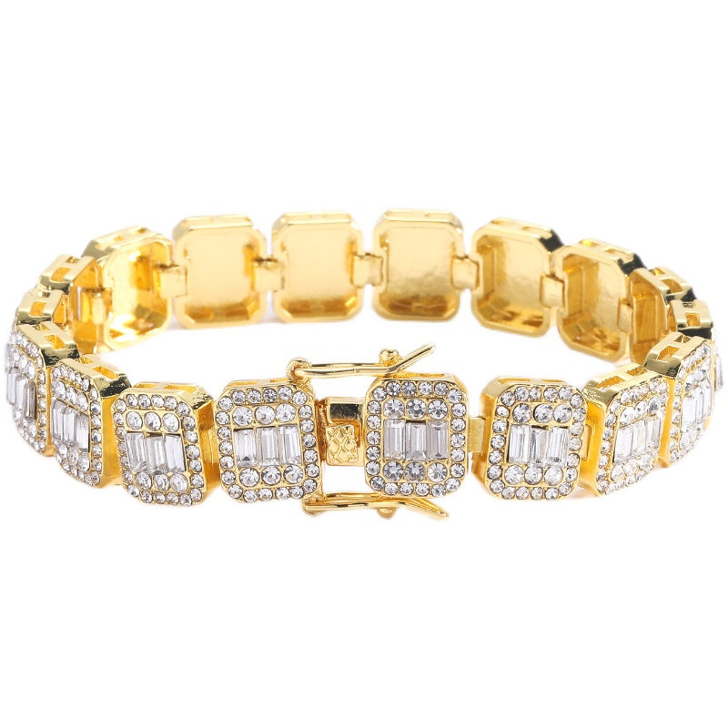 baguette diamond round stone tennis links bracelet necklace chain white gold yellow gold baller rappers nba hip hop jewelry buy shopping free shipping