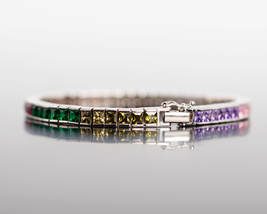 eyefunny princess eternity bracelet EYEFUNNY Ginza Boutique アイファニー 銀座ブティック tennis link Bracelets With Cut Multi-color gemstone Bracelet Silver Jewelry affordable hip hop jewelry ifandco