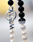 WILL SHOTT Split-Pearl Bracelet black agate pearl will shott willshott.com NYC