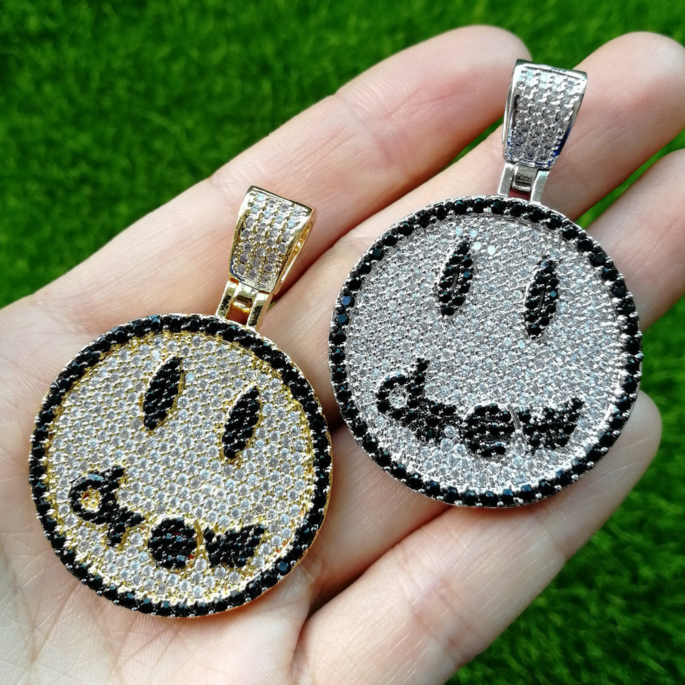 Drew Smiley face as seen on Justin bieber pendant necklace chain vvs ifandco diamond free